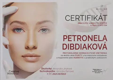 Certifikát – ProCeutic Agebiotic a Purity